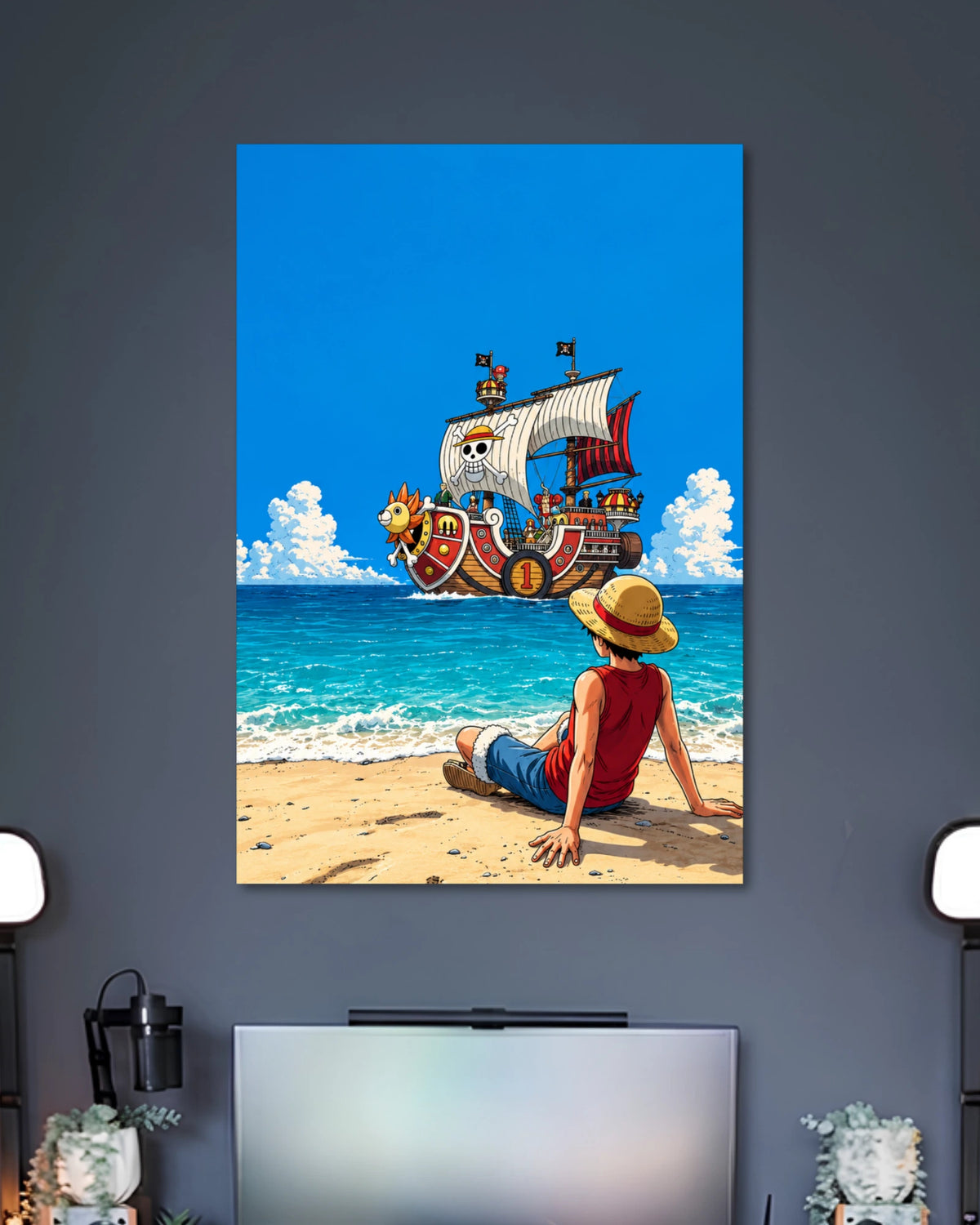 One Piece Luffy Going Merry Beach Poster alternative artwork