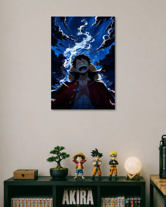 One Piece Luffy Moonlit Sky Poster artwork