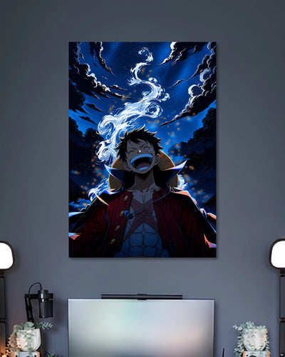 One Piece Luffy Moonlit Sky Poster alternative artwork