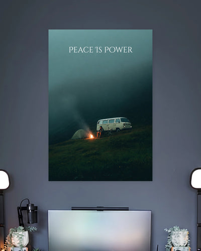 Peace Is Power Camping Poster