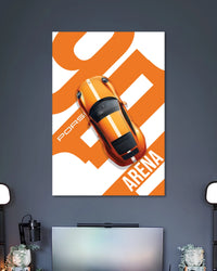 Porsche 911 Arena Top View Wall Art artwork with detailed composition 2