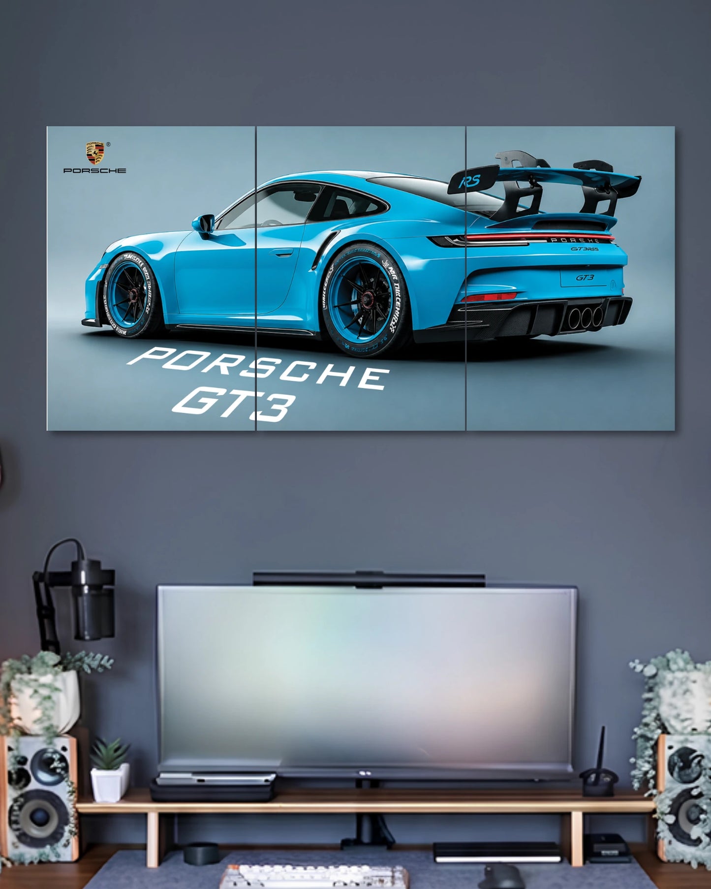 Porsche 911 GT3 RS 3 Piece Split Poster three-panel artwork 2