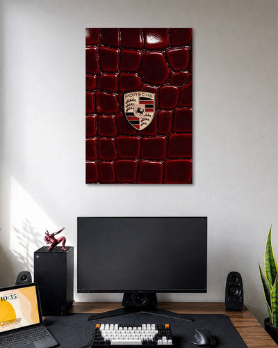 Porsche Red Emblem Poster poster artwork
