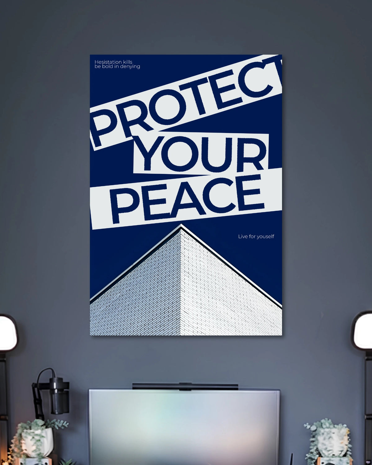 Alternative artwork featuring Protect Your Peace Navy Blue Typography Poster