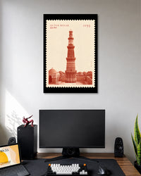 Qutub Minar Vintage Stamp Poster poster artwork