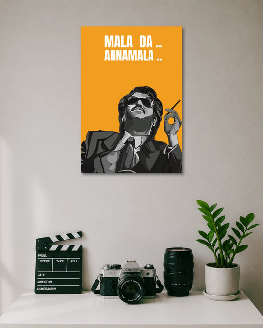 Rajinikanth Annamala Dialogue Poster premium artwork 1