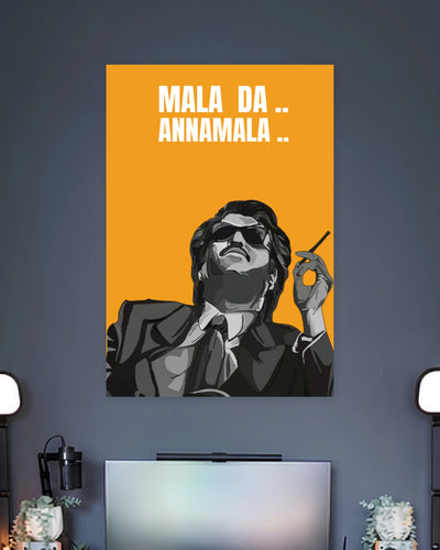 Rajinikanth Annamala Dialogue Poster premium artwork 2