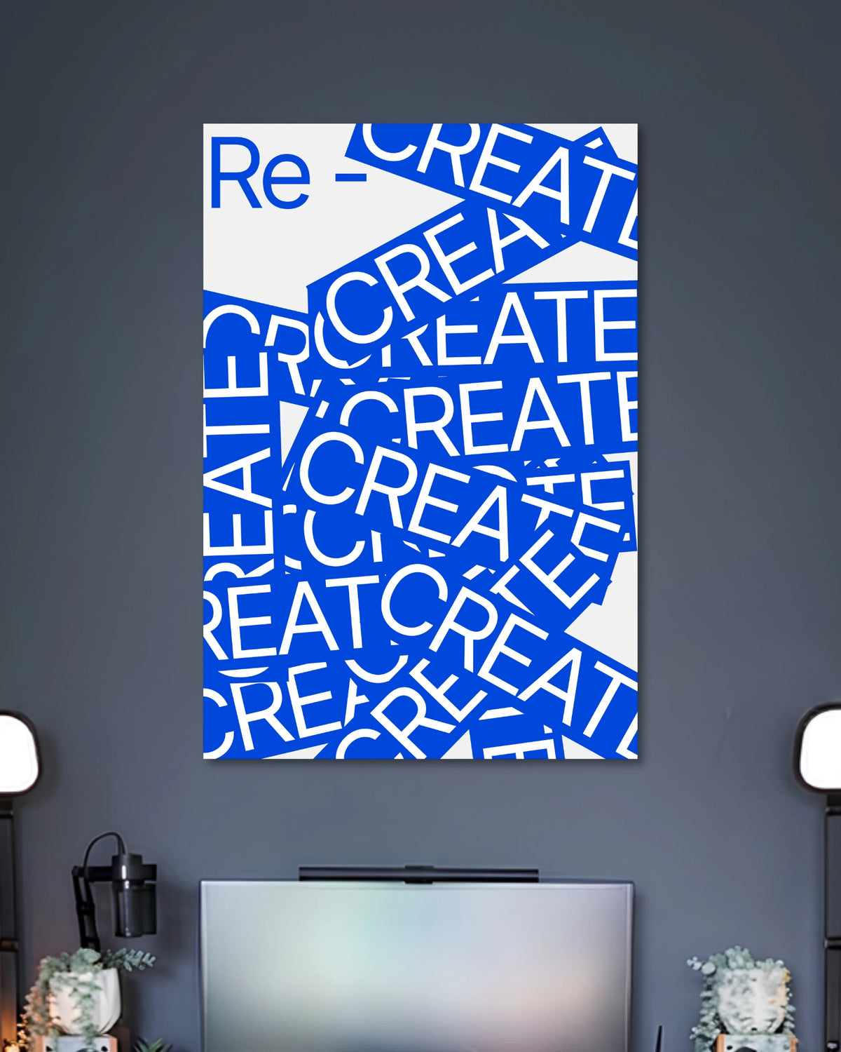 Alternative artwork featuring Re-Create Blue Typography Graphic Poster