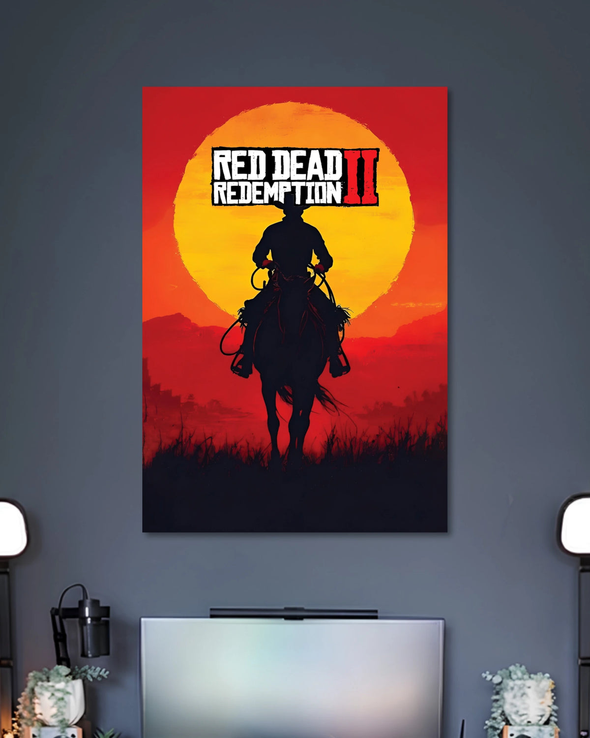 Alternative artwork featuring Red Dead Redemption 2 Cowboy Sunset Gaming Poster