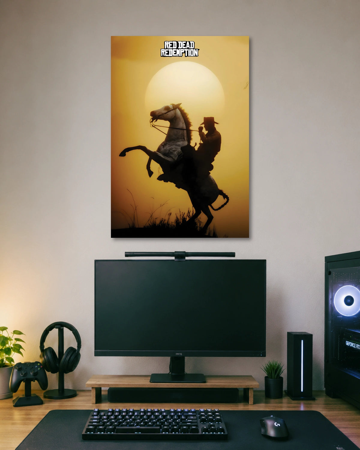 Red Dead Redemption Sunset Rider Poster artwork with bold detailed composition 1