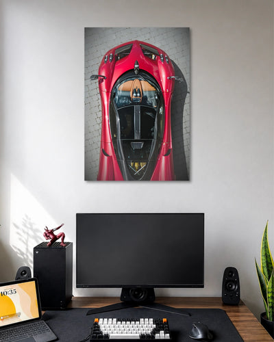 Red Supercar Top View Poster poster artwork