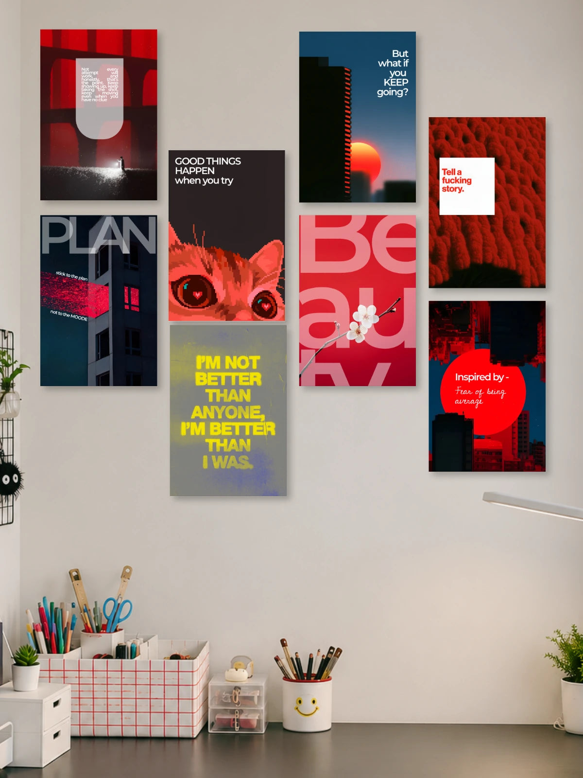 Aesthetic Motivational Poster Combo Set