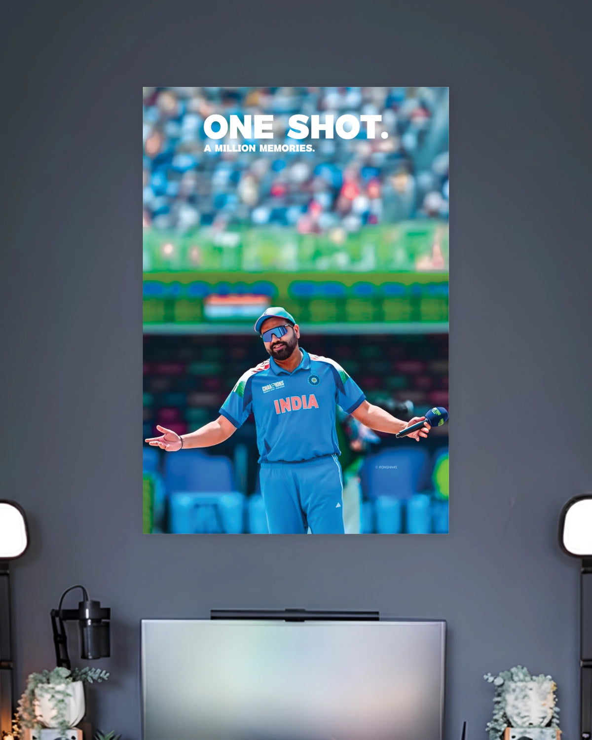 Rohit Sharma One Shot Poster premium artwork 2