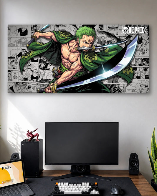 Three-panel Zoro Three Sword Style 3 Piece Poster Set artwork featuring premium detailed design 1