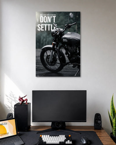 Royal Enfield Don't Settle Poster poster artwork