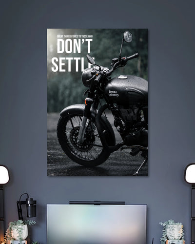 Alternative artwork view of Royal Enfield Don't Settle Poster