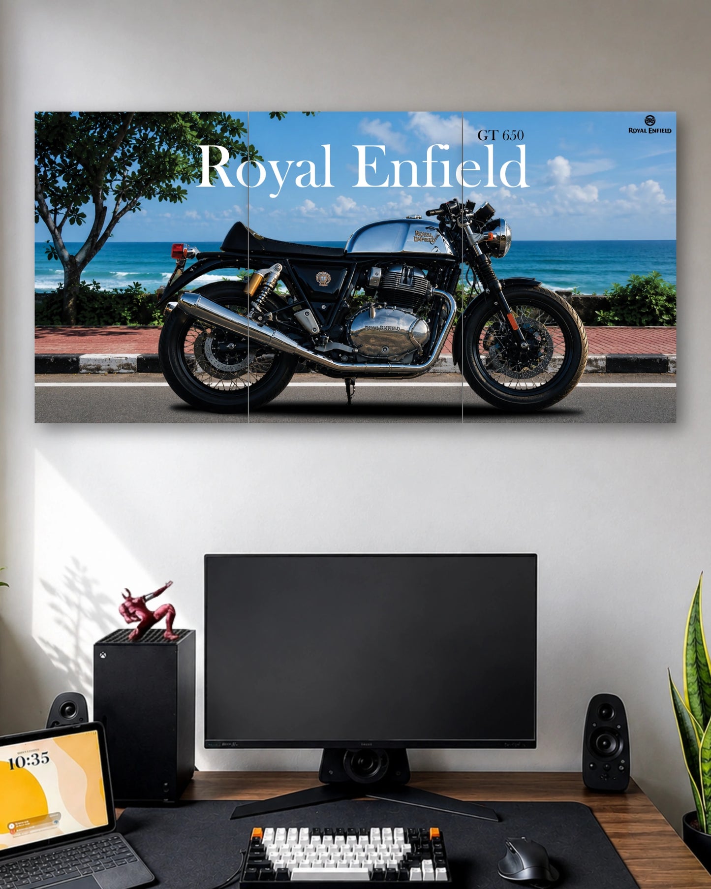 Three-panel Royal Enfield GT 650 3 Piece Poster Set artwork featuring premium detailed design 1