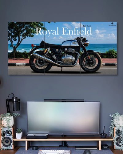 Three-panel Royal Enfield GT 650 3 Piece Poster Set artwork featuring premium detailed design 2