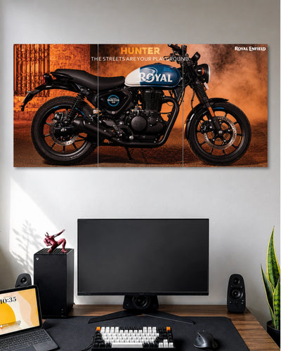 Royal Enfield Hunter 350 3 Piece Split Poster three-panel artwork 1