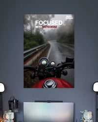 Royal Enfield Meteor 350 Motorcycle Poster wall poster displayed in a contemporary interior setting 2