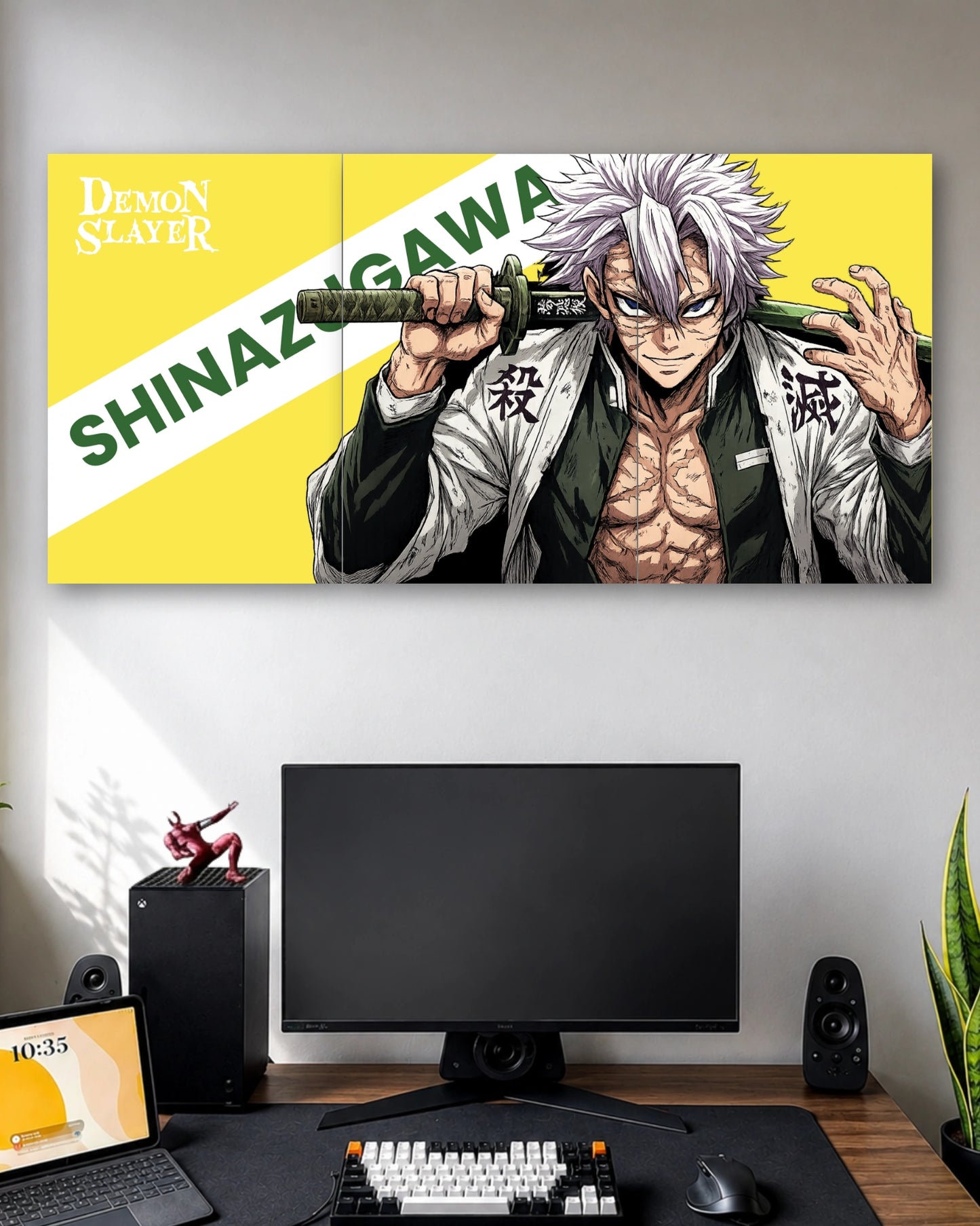 Three-panel Sanemi Demon Slayer 3 Piece Poster Set artwork featuring premium detailed design 1