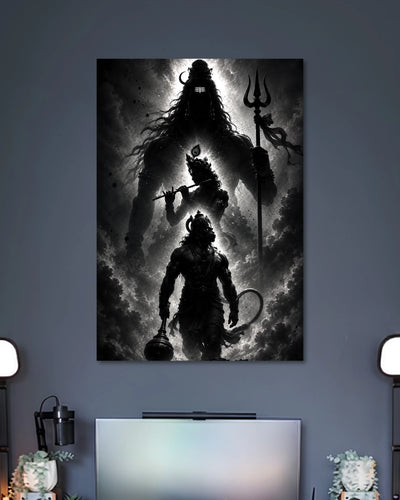 Alternative artwork featuring Shiva Krishna Hanuman Devotional Poster
