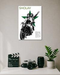 Sholay Jai Veeru Motorcycle Movie Poster poster artwork