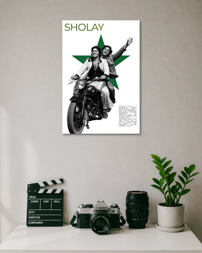 Sholay Jai Veeru Motorcycle Movie Poster poster artwork