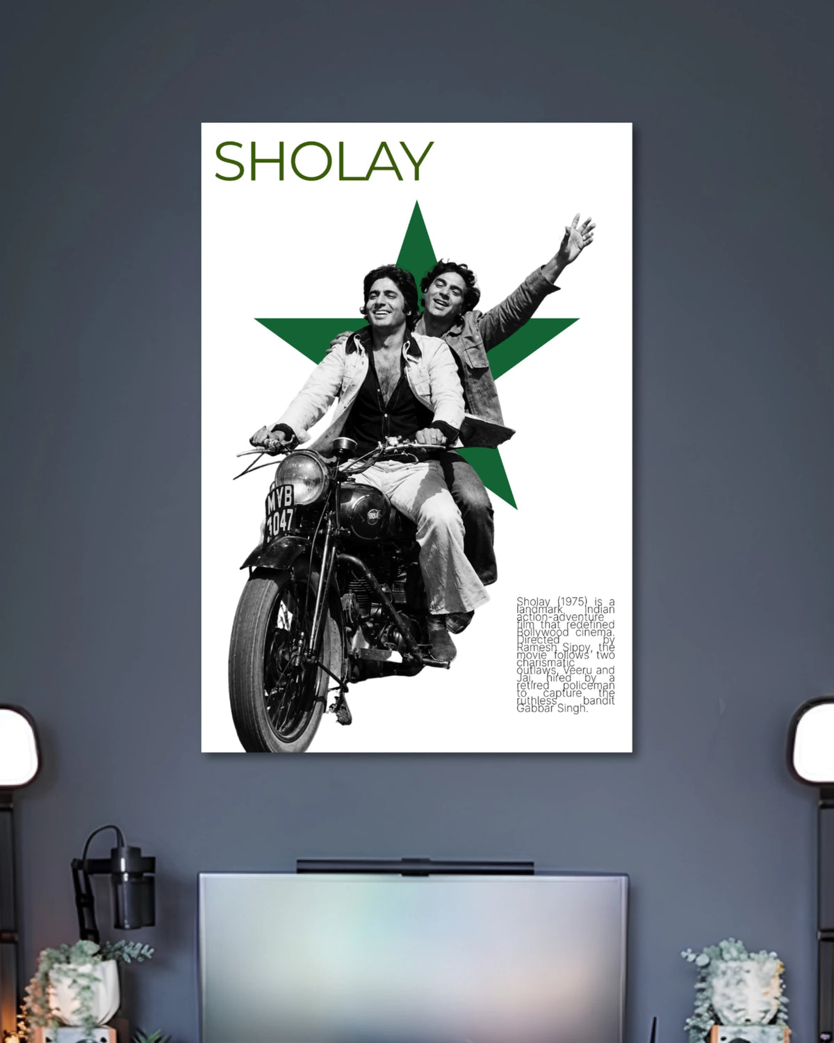 Alternative artwork featuring Sholay Jai Veeru Motorcycle Movie Poster