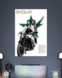 Alternative artwork featuring Sholay Jai Veeru Motorcycle Movie Poster