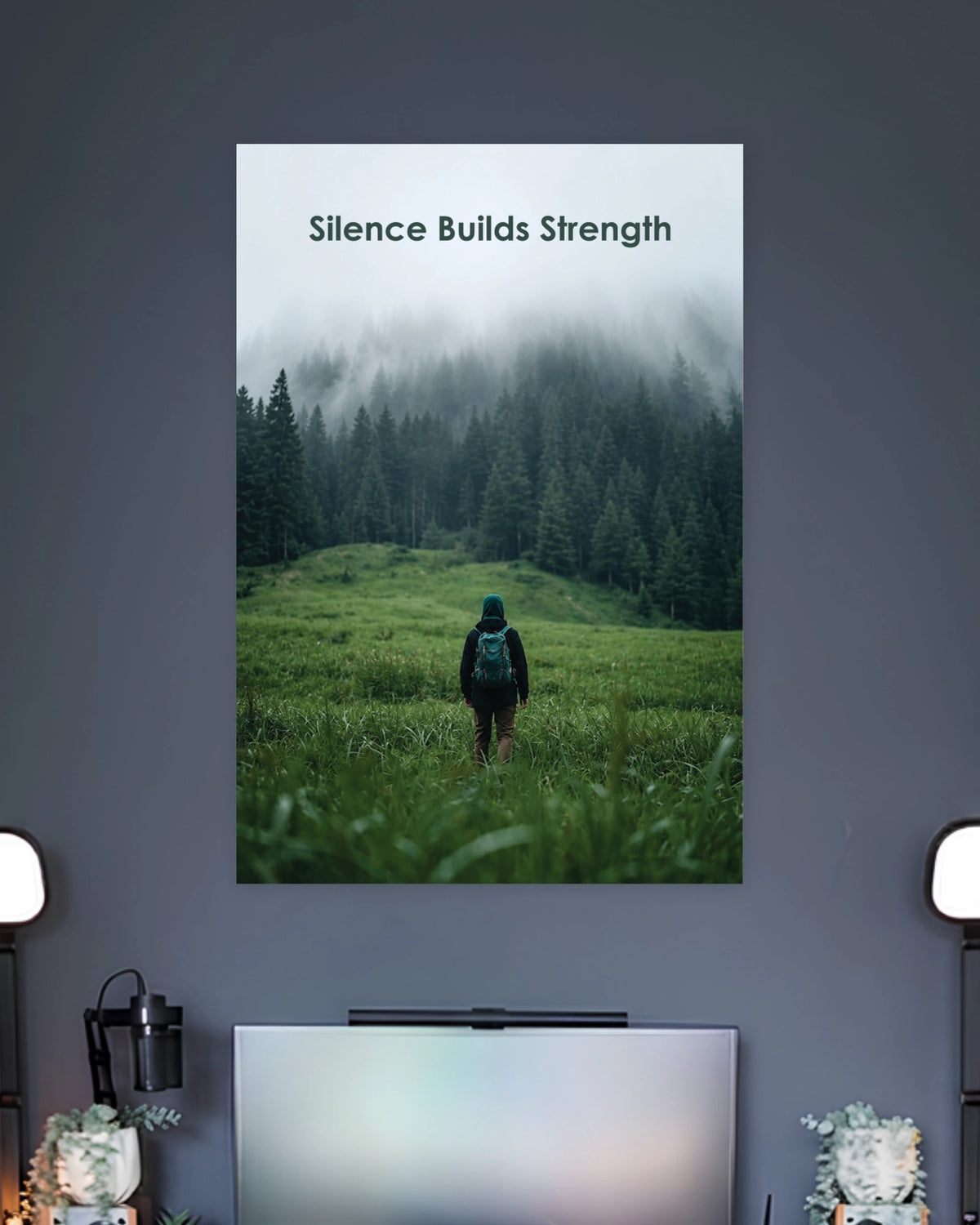 Silence Builds Strength Poster artwork with bold detailed composition 2