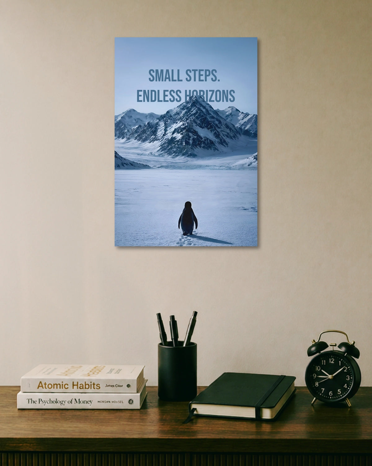 Small Steps Endless Horizons Poster artwork with bold detailed composition 1