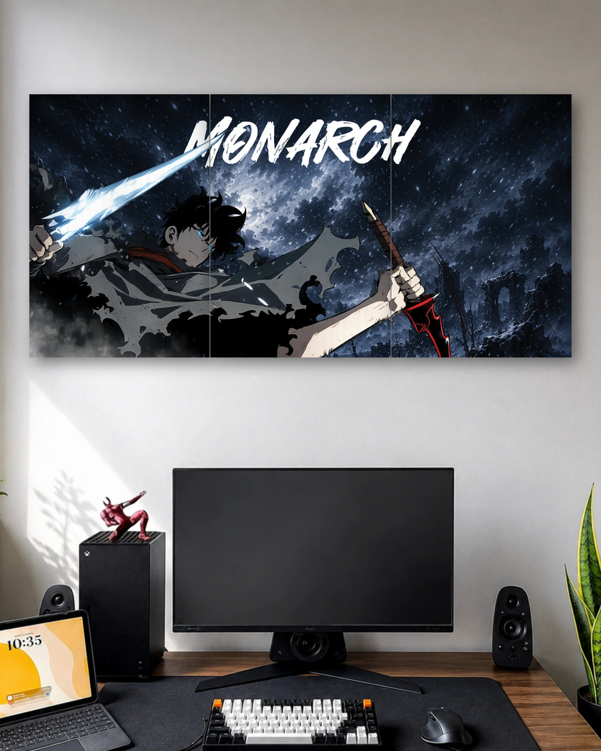 Three-panel Solo Leveling Monarch 3 Piece Poster Set artwork featuring premium detailed design 1