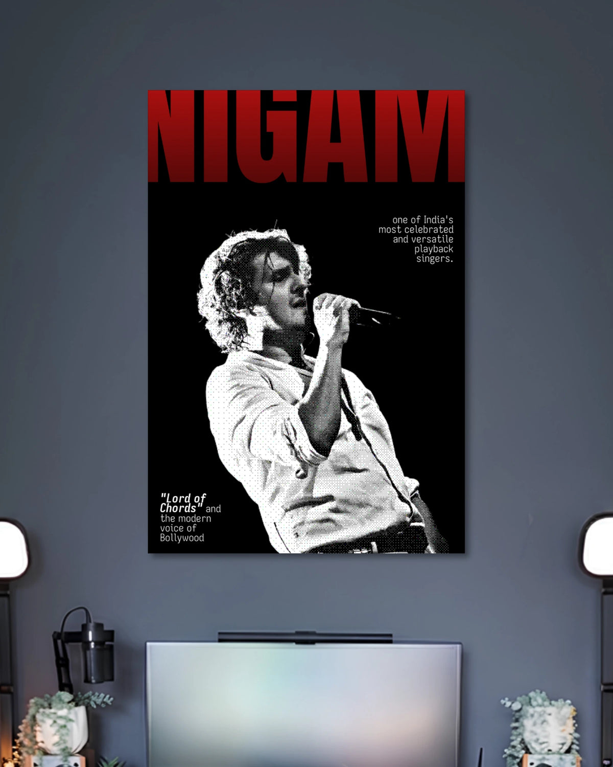 Alternative artwork featuring Sonu Nigam Bollywood Music Vintage Wall Poster