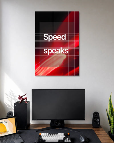 Speed Speaks Red Abstract F1 Poster poster artwork