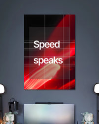 Alternative artwork featuring Speed Speaks Red Abstract F1 Poster