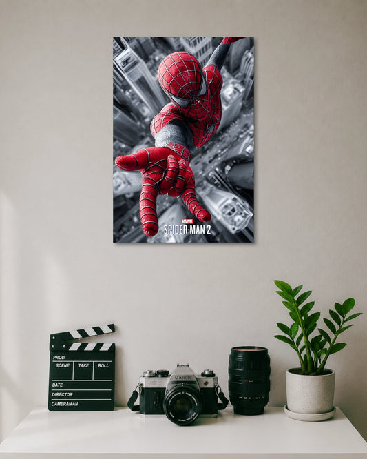 Spider-Man 2 Web Shooting Pose Poster artwork with bold detailed composition 1