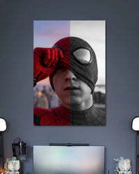 Alternative artwork featuring Spider-Man Red Black Split Face Marvel Poster