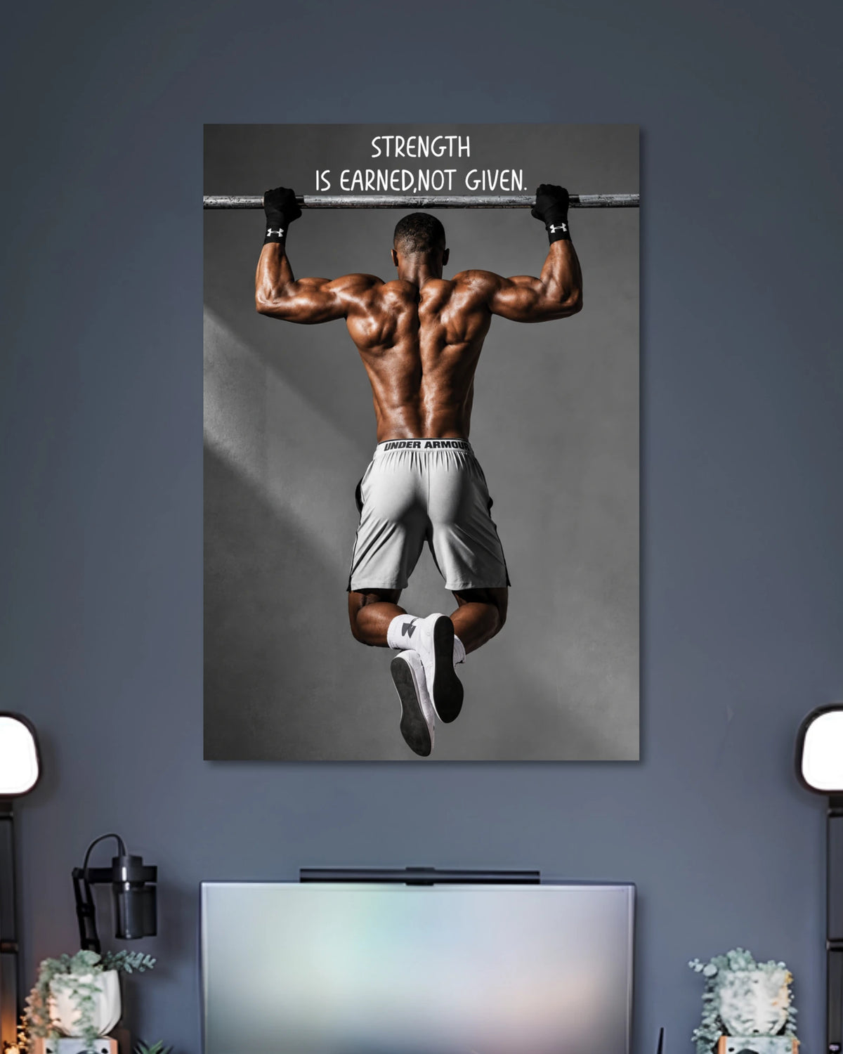 Alternative artwork featuring Strength Is Earned Not Given Fitness Poster