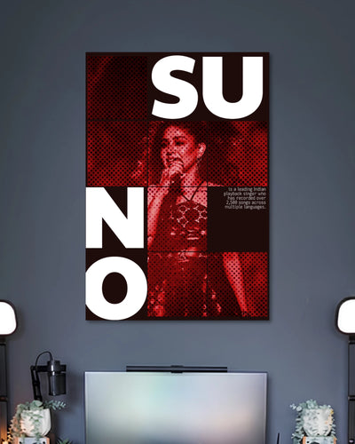 Alternative artwork featuring Sunidhi Chauhan Suno Red Pop Art Music Poster