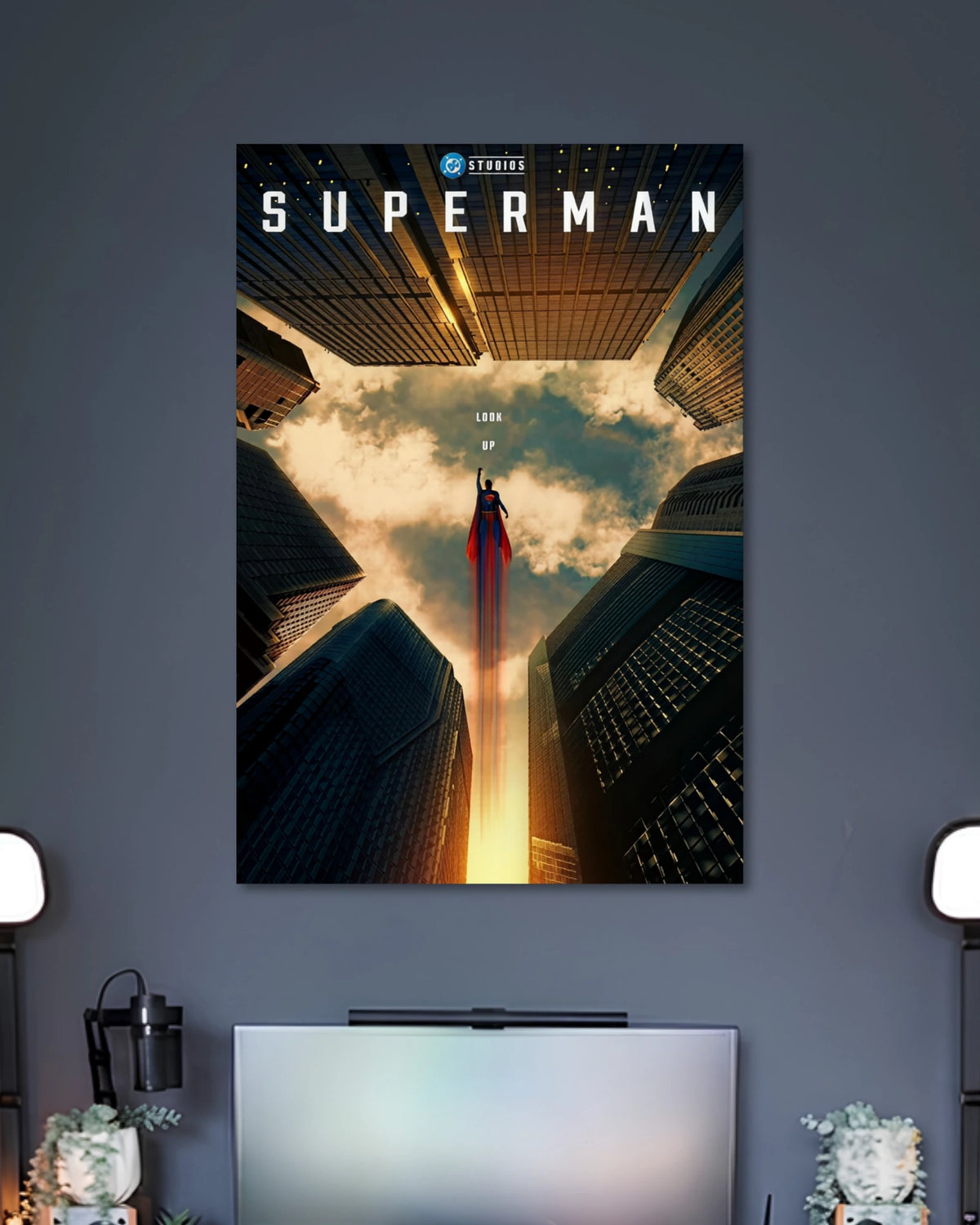 Alternative artwork featuring Superman Look Up City Flight Movie Poster