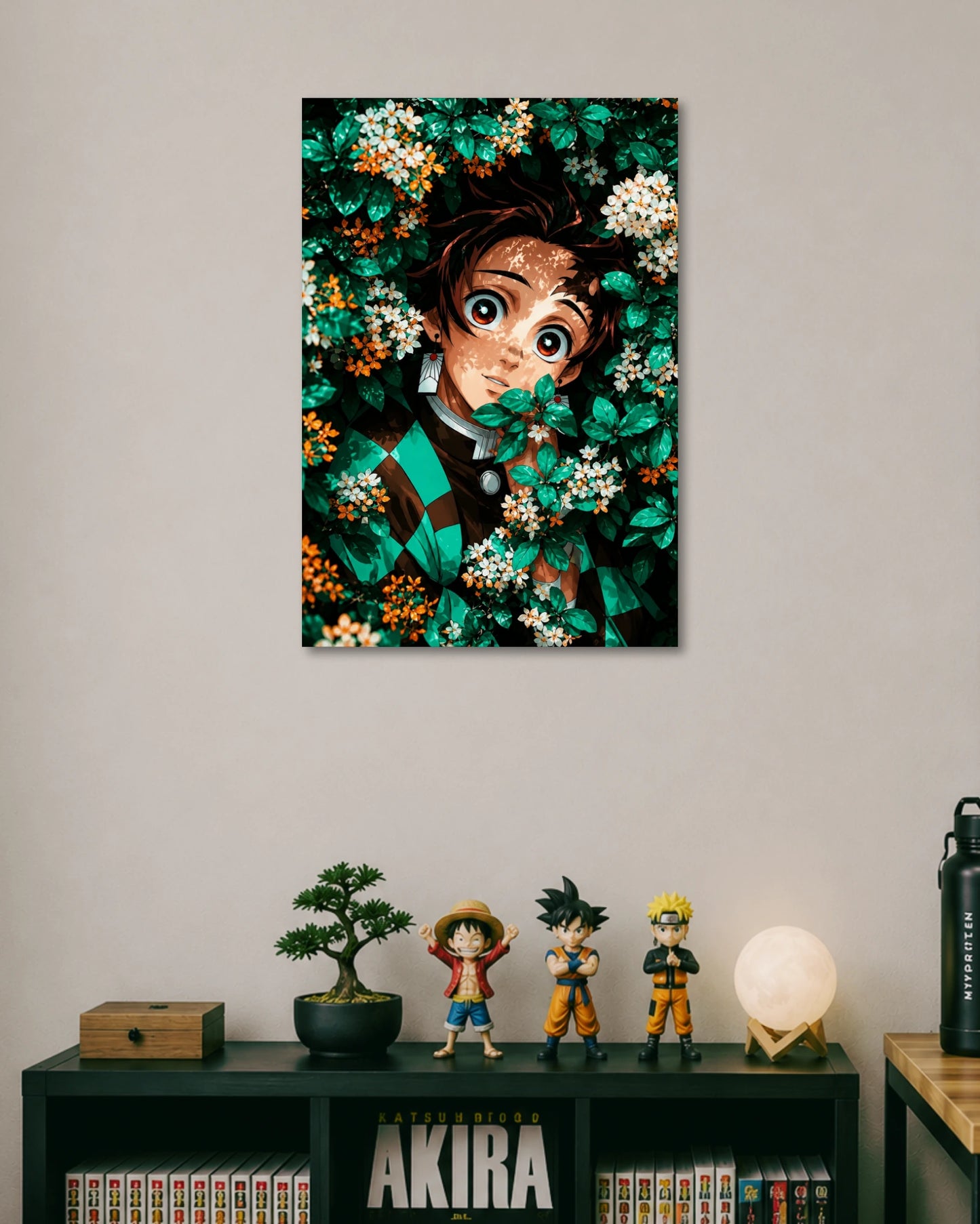 Demon Slayer Tanjiro Floral Portrait Poster