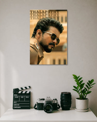 Thalapathy Vijay Jana Nayagan Police Look Poster artwork with bold detailed composition 1