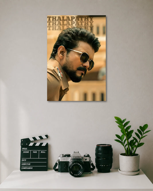Thalapathy Vijay Jana Nayagan Police Look Poster artwork with bold detailed composition 1