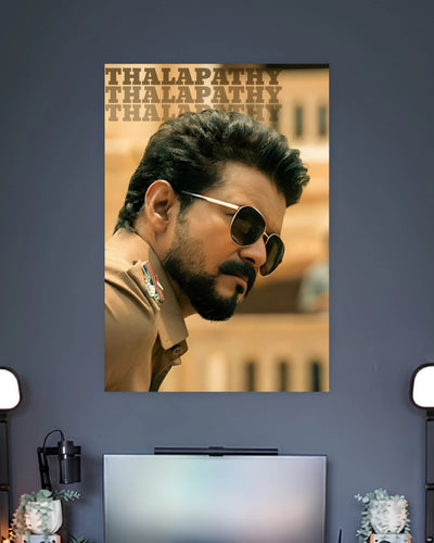 Thalapathy Vijay Jana Nayagan Police Look Poster artwork with bold detailed composition 2
