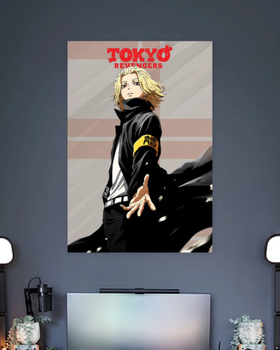 Tokyo Revengers Mikey Reach Out Poster wall poster displayed in a contemporary interior setting 2