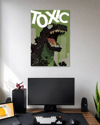 Toxic Dinosaur Halftone Poster poster artwork