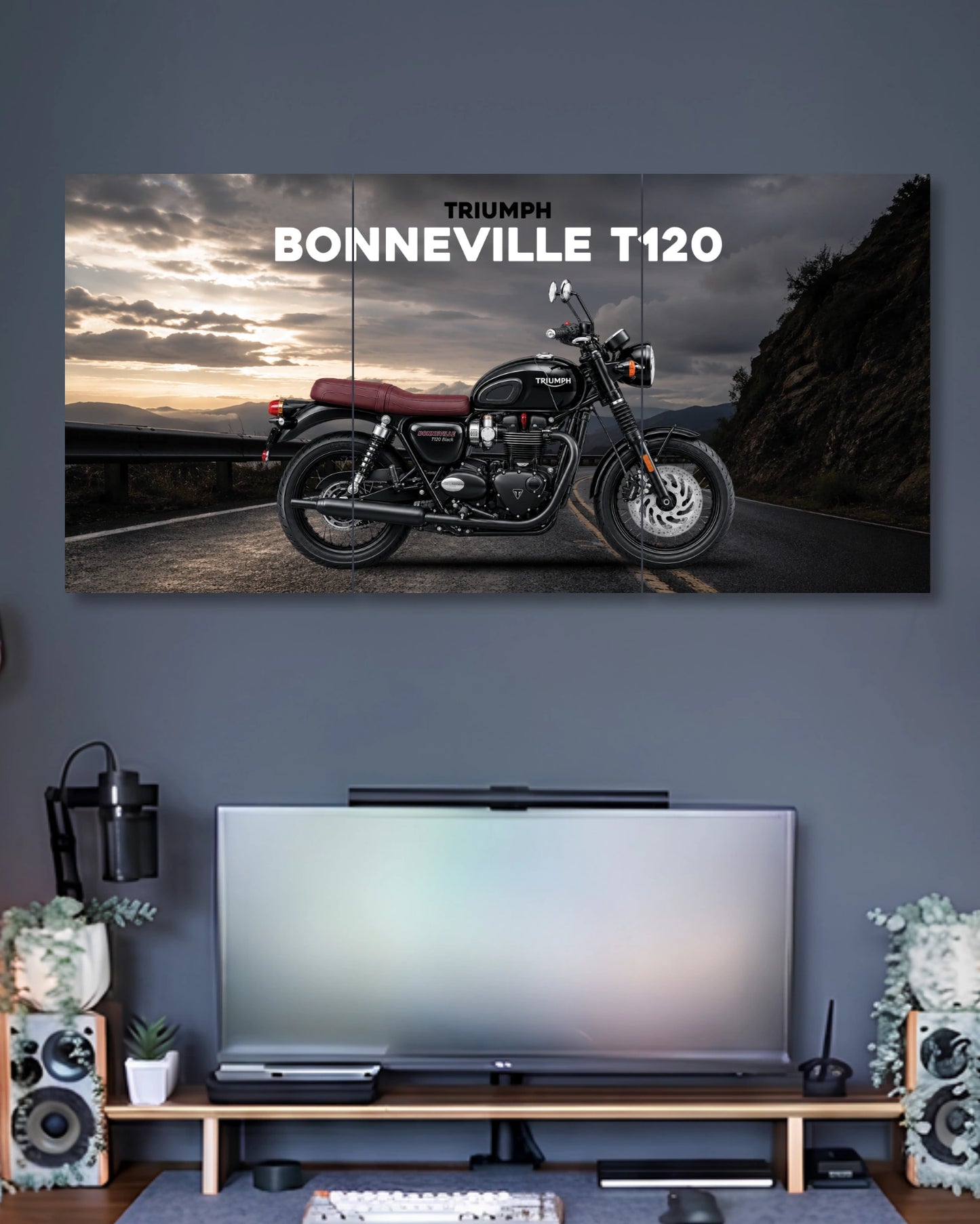 Three-panel Triumph Bonneville T120 3 Piece Poster Set artwork featuring premium detailed design 2