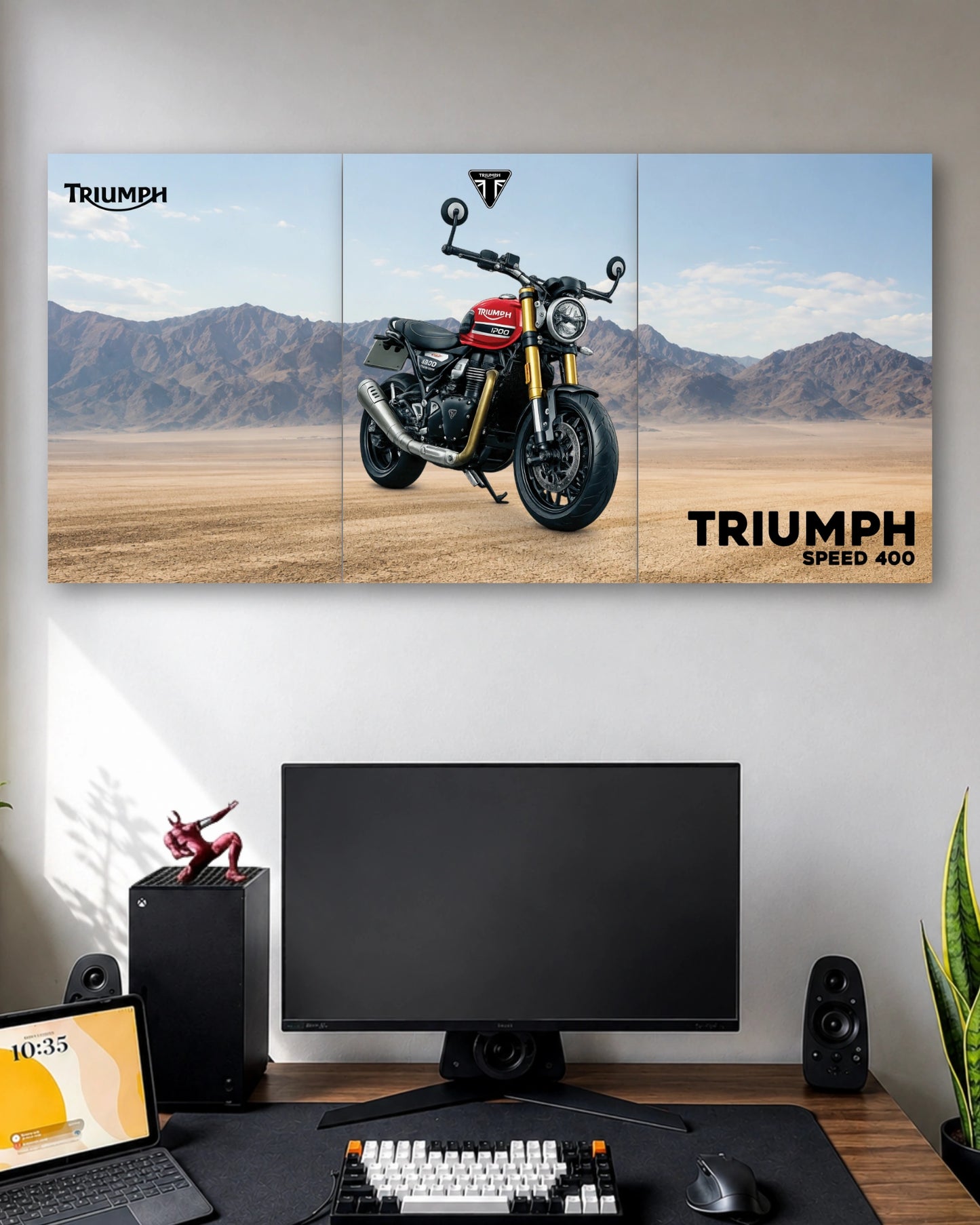 Three-panel Triumph Speed 400 3 Piece Poster Set artwork featuring premium detailed design 1