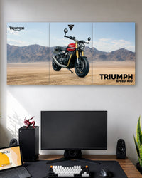 Three-panel Triumph Speed 400 3 Piece Poster Set artwork featuring premium detailed design 1